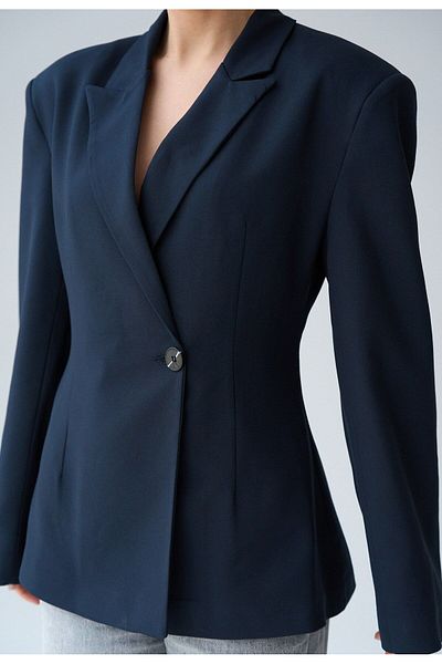 My Blog Jachetă blazer căptușită albastru închis - 251004