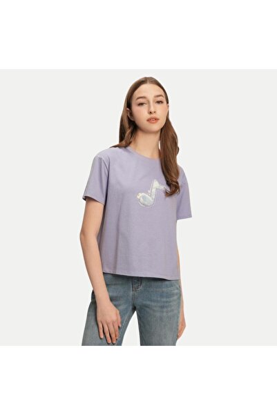 Giordano تي شيرت مطبوع للنساء