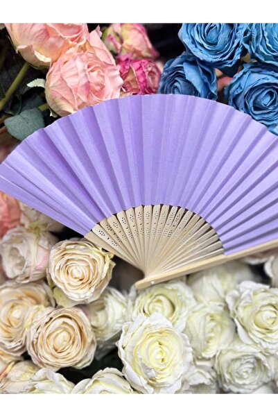 baytoptan Ahşap Kağıt Yelpaze Mor