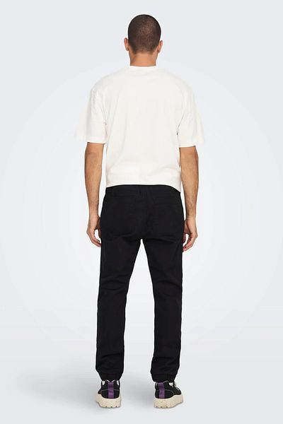 Only & Sons Ανδρικό μαύρο παντελόνι Onslinus Workwear Cuff Pant - 22024458