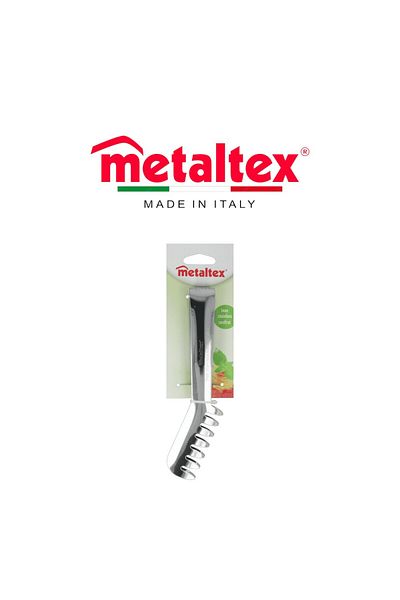 Metaltex Stainless Steel Spaghetti Tongs with 7 Teeth (19cm) – Easy Grip & Dishwasher Safe