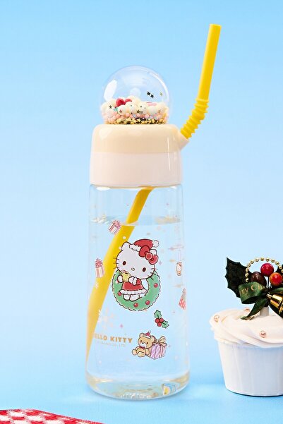 Miniso Sanrio Lisanslı Yılbaşı Koleksiyonu Pipetli ve Kristal Küreli Şİşe - H...