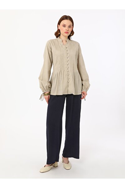 Refka Pantaloni vâscoși cu talie elastică - Bleumarin - Refka