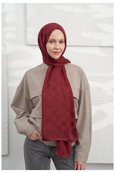 KROREN Checker Pattern Jacquard Shawl