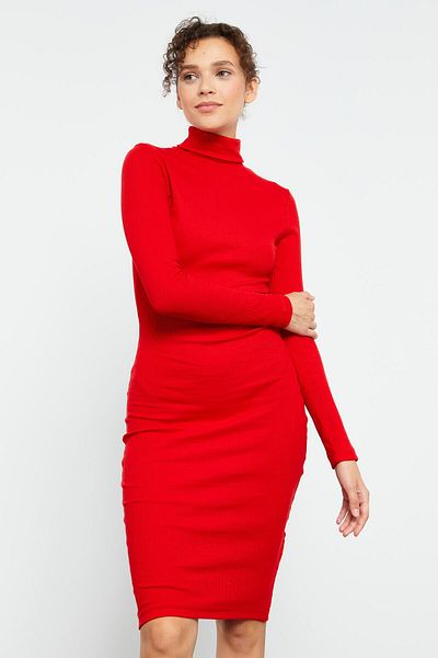 TOMMY LIFE TurtlenecK Red Knitwear Dress - SKinny Fit - 97117