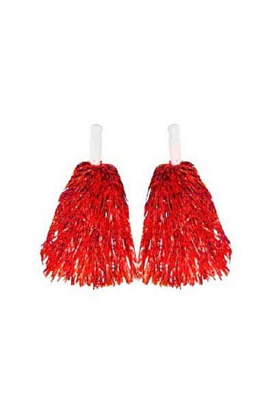 Zanzibar 1 Pair of Red Pompoms - Cheerleading Demonstration Pompom - April 23 Pompom