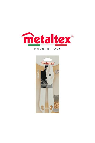 Metaltex Exodus Stainless Steel Can Opener with Magnetic Forceps – Ergonomic & Durable
