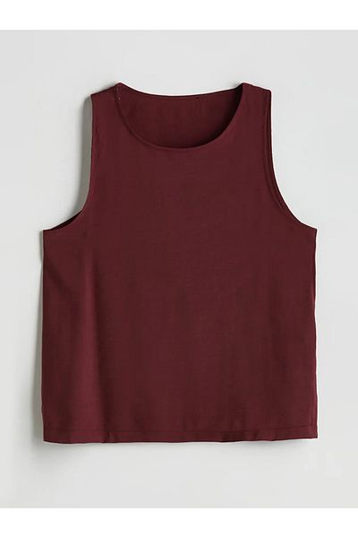 LC Waikiki Xside Burgundy Crew Neck Women's Blouse