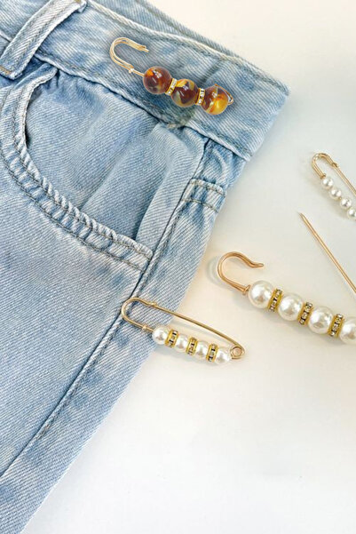 Trend aksesuar Metal Taş Detaylı Boncuklu İğne Broş