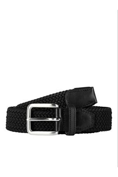 Jack & Jones JACSPRING WOVEN BELT NOOS حزام أسود للرجال -12118114