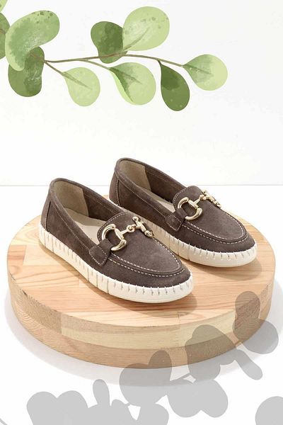 Bambi Mokasyny damskie ze skóry naturalnej Mink Suede01303333302