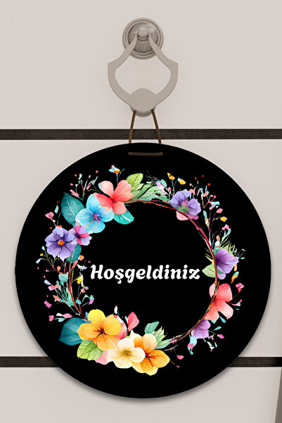 Dormot Home Ψηφιακή εκτύπωση μαύρο, έγχρωμο σχέδιο λουλουδιών Στολίδι πόρτας,...