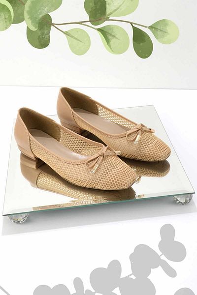 Bambi Nudefarbene Ballerinas für Damen – K 01327060009   Modell