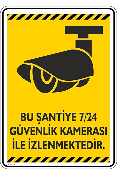 isgtabelam 15×20 سم/3 قطع/ملصق فوسفورلي/هذا موقع البناء يتم مراقبته على مدار ...