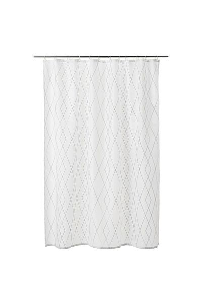 IKEA BASTSJÖN Shower Curtain by IKEA, White/Yellow/Lilac, 180x200 cm – Stylish & Durable