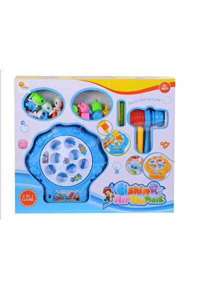 hak-iş oyuncak Kutulu Pilli Çekiçli Balık Tutma Ve Köstebek Oyunu