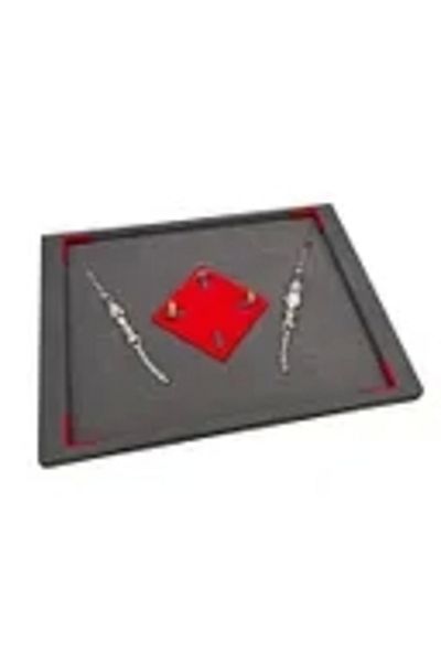 MeGass Dekor Domestic Production Linen Fabric Gray Color 40/30 cm Jewelry Service Presentation & Ring Table
