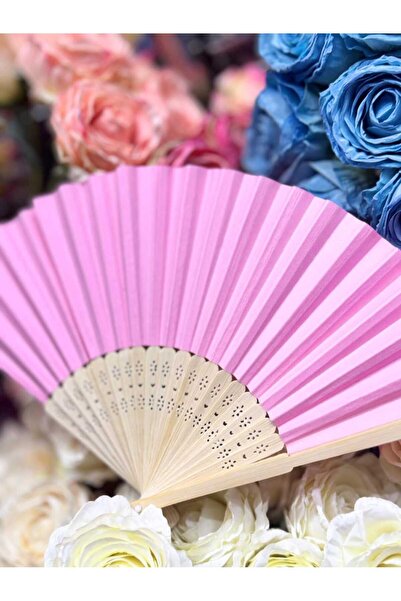 baytoptan Ahşap Kağıt Yelpaze Pembe