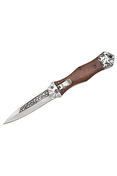 Depox Zavírací nůž, dřevěný nůž, 21 cm, hnědý