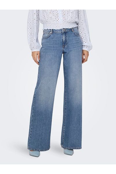 ONLY ONLBRITNEY LOW WIDE DNM AZG - Blugi pentru femei albastru mediu 15321397