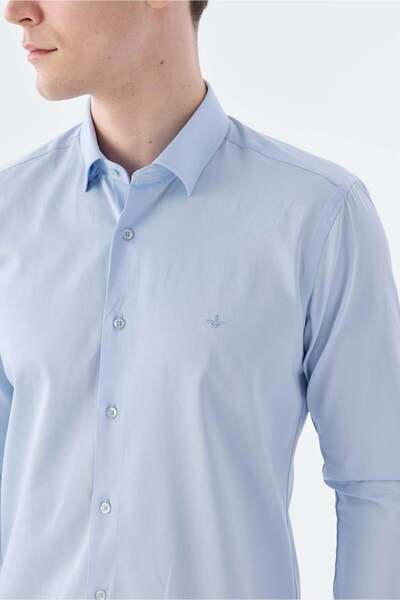 Jakamen Світло-блакитний чоловічий гольф Slim Fit