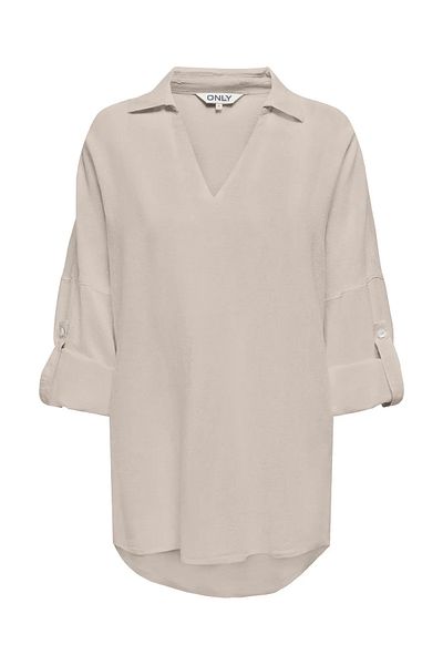 ONLY Beige Women's Tunic - Onlcaro Style Short Front, Long Back
