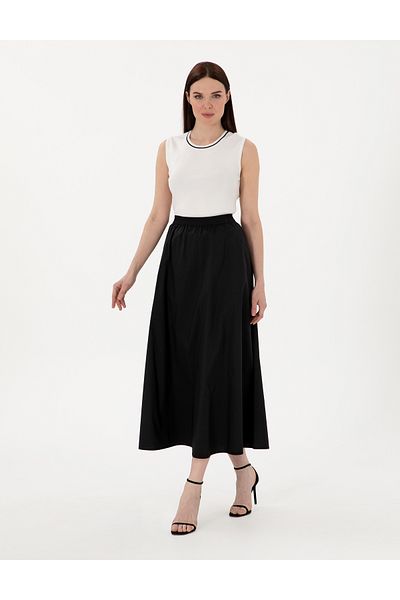 Pierre Cardin Black A-Line Woven Skirt 50301215 -Vr046