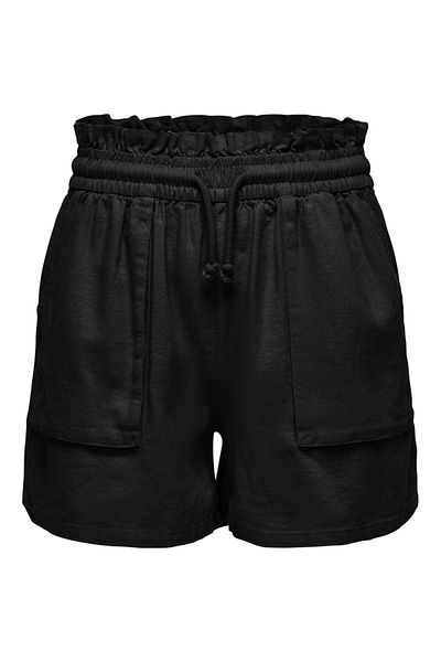 ONLY ONLCARO Women's Black Shorts - HW PB LINEN BL SHORTS PNT -15318571