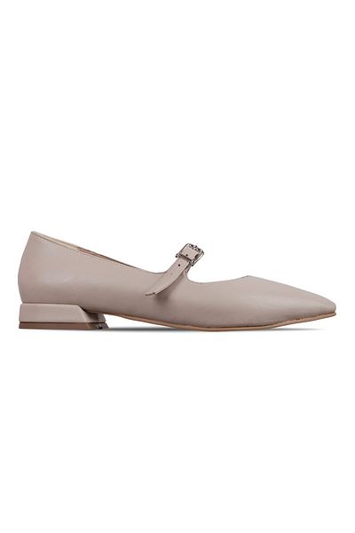 Lal Shoes & Bags Balerini pentru femei Connell cu vârf ascuțit cu o singură centură-cremă