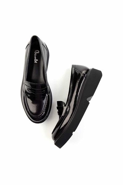 Bambi Loafer de damă din piele neagră - K01257068008