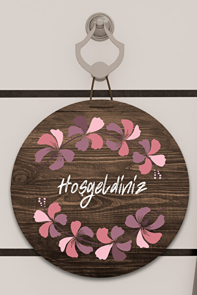 Dormot Home Decor pentru ușă cu model de flori delicate din lemn imprimat dig...