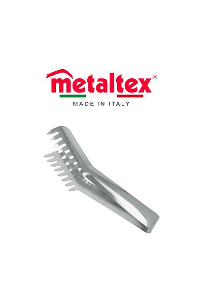 Metaltex Stainless Steel Spaghetti Tongs with 7 Teeth (19cm) – Easy Grip & Dishwasher Safe