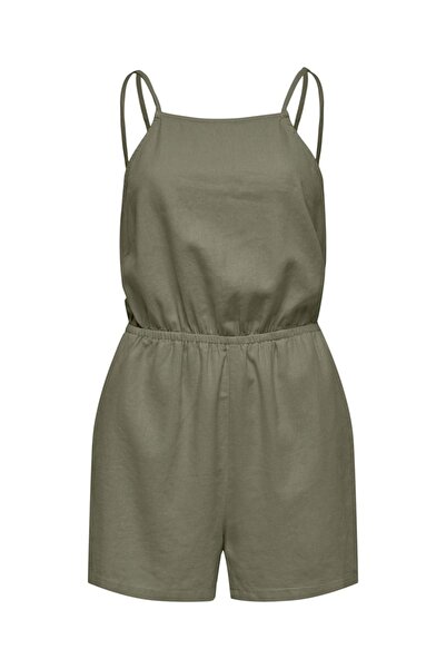 ONLY Onlcaro Linen Bl Strap Playsuit - Women's Green Jumpsuit 15318559
