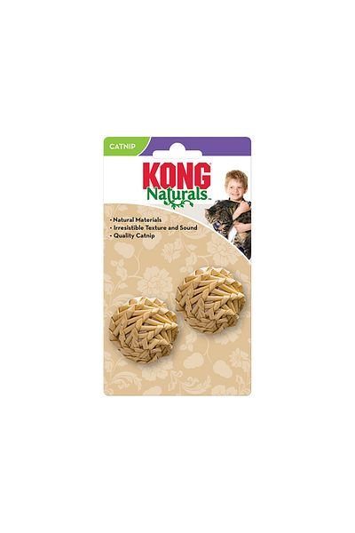 Kong Natural Straw Balls Catnip Cat Toy Pack Of 6