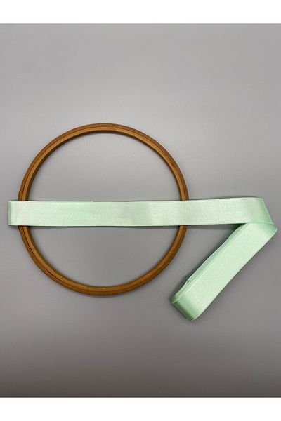 Ak Tuhafiye Mint Green Satin Ribbon 3 cm 10 Meters Wide Satin, Bundle-Ornament-Decor Ribbon No:11