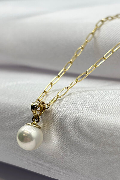 DİAMİNE PIRLANTA 14 Ayar Altın Ataç İncili Kolye