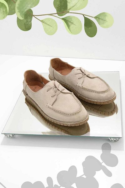 Bambi Beige Wildleder Damen Freizeitschuhe K 01292768802