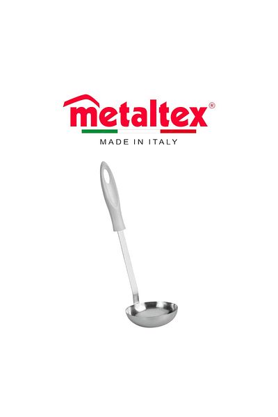 Metaltex مغرفة حساء كريستال 28 سم - مغرفة أنيقة ومتينة من الفولاذ المقاوم للصدأ