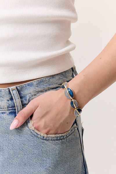 Manuka Mavi Ş束缚Ri Bracelet with Safir Roll Sparkle and Safir Roll Sparkle Sh束缚Ri
