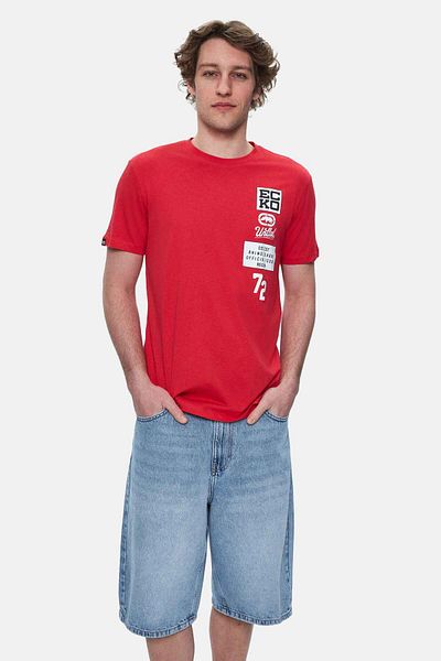 ECKO UNLTD Tomlinson Red Crew Neck Printed Standard Fit Men's Tshirt