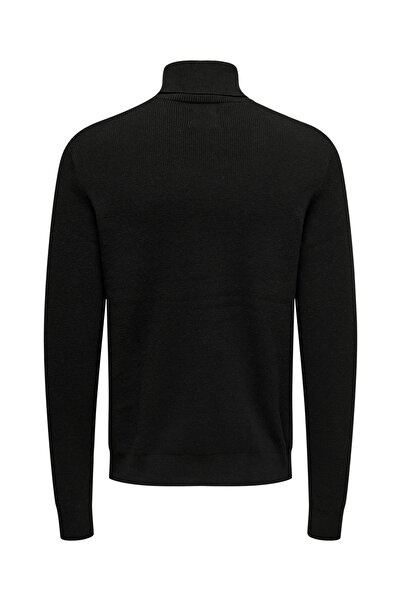 Only & Sons Чоловічий чорний светр Onsphil Reg 12 Struc Roll Neck Knit 22023202