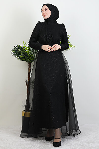 Giza Giyim Alara Hijab βραδινό φόρεμα μαύρο