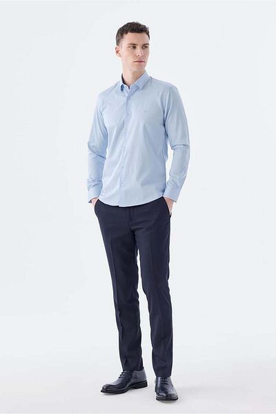 Jakamen Ανδρικό πουκάμισο ανοιχτό μπλε Slim Fit