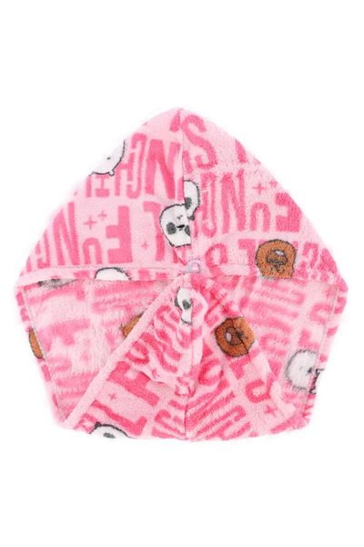 Miniso We Bare Bears Licensed Printed Hair Towel - Pink