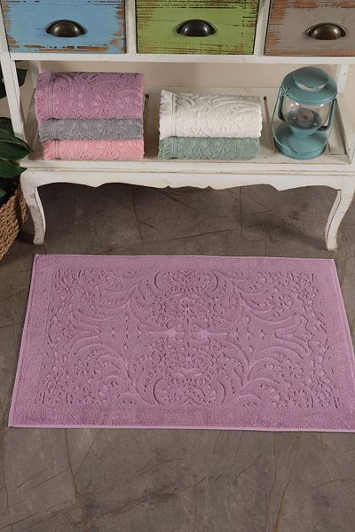 VAROL 2 Pieces Gramaged Jacquard Foot Towel Mat
