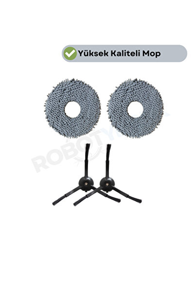 robotyedek Compatibil cu Roborock Q Revo MaxV / Pro / S - mop negru și perie ...