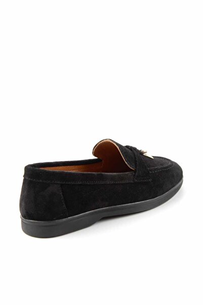 Bambi Damen-Loafer-Schuhe aus schwarzem Wildleder und echtem Leder K 01274225302