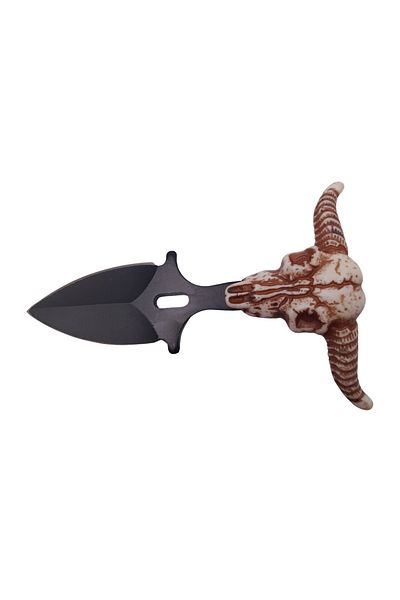 Depox Cuțit tactic de vânătoare IdeallStore®, Valea Morții, 9 cm, negru, teacă cu clemă pentru curea