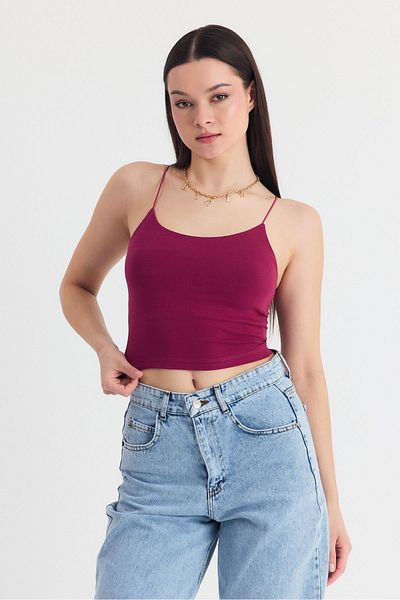 Rays Claret Red Thin Strap Fitted Basic Undershirt 947