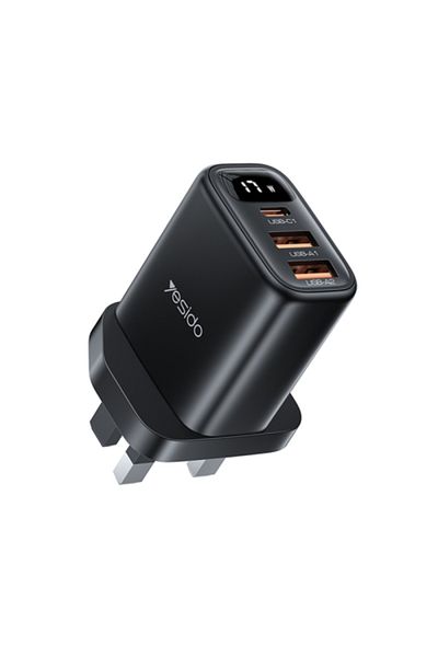 Yesido YC86 17W USB-C / Type-C + Dual USB Digital Display Charger